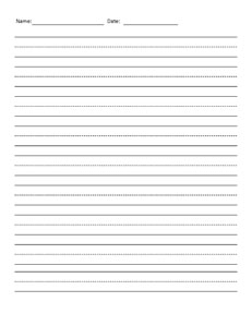 Lined Paper- Dotted Writing Paper Kids Handwriting 