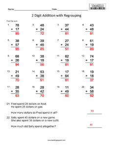 2 Digit Addition- Top Math Worksheets