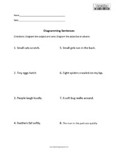 Sentence Diagramming- No Diagram Worksheet
