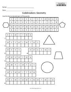 Codebreakers 2D Geometry Terms Fun kids activity