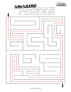 Amazing Maze- 3 game worksheets