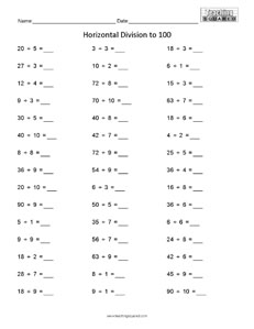 45 problems to practice division facts math worksheets teaching