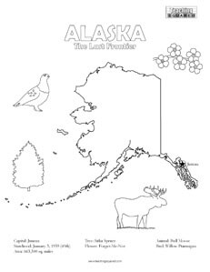 fun Alaska United States coloring page for kids