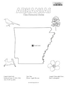 fun Arkansas United States coloring page for kids