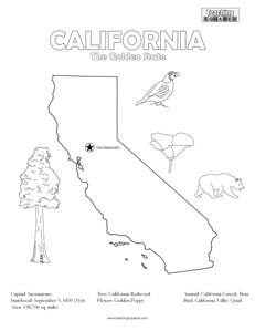 fun California coloring page for kids