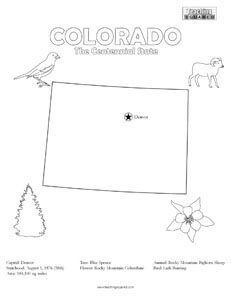 fun Colorado United States coloring page for kids