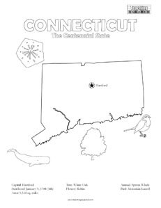 fun Connecticut coloring page for kids