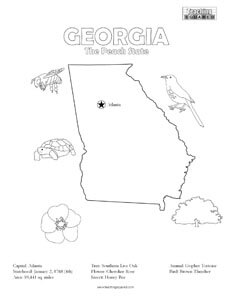 fun Georgia United States coloring page for kids