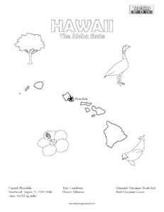 Hawaii Coloring Page