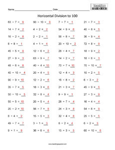 Horizontal Division to 100 Division Facts