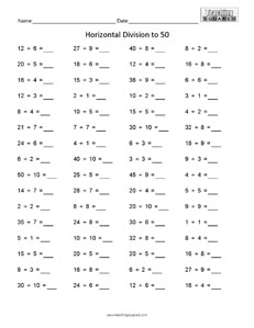 64 problems to practice division facts math worksheets teaching