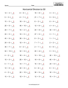 Horizontal Division to 50 Division Facts