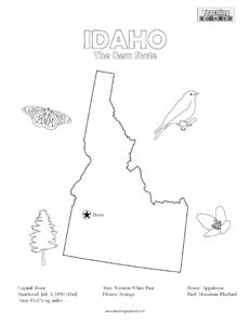 fun Idaho United States coloring page for kids