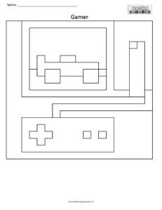 Gamer- Free Coloring Pages