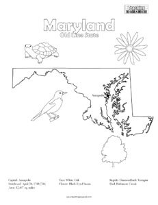 fun Maryland coloring page for kids