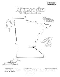 fun Minnesota United States coloring page for kids