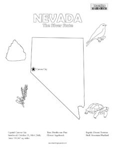 fun Nevada coloring page for kids