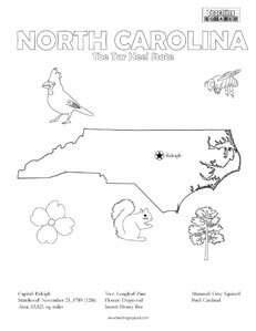 fun North Carolina United States coloring page for kids
