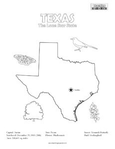 fun Texas United States coloring page for kids