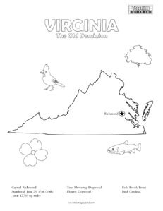 fun Virginia coloring page for kids