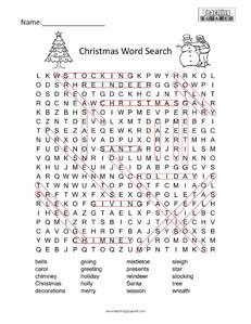Christmas- Holiday Word Searches Puzzles