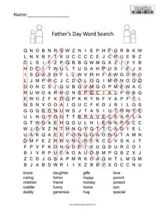 Father's Day- Holiday Word Searches Puzzles