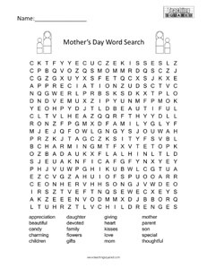 Mother's Day- Holiday Word Searches Puzzles