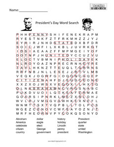 President's Day- Holiday Word Searches Puzzles