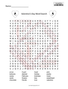Valentine's Day- Holiday Word Searches Puzzles