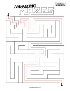 Amazing Maze- 4 printable puzzles