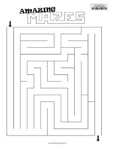 Amazing Maze- 5 printable puzzles
