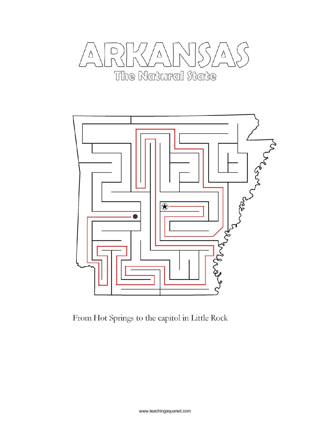 Arkansas Maze game top worksheets
