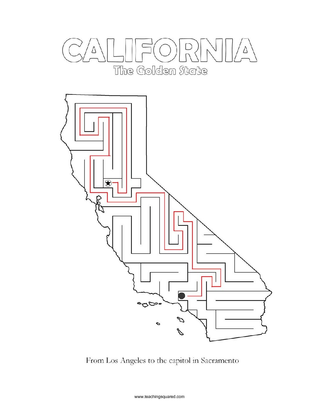 California Maze game top worksheets