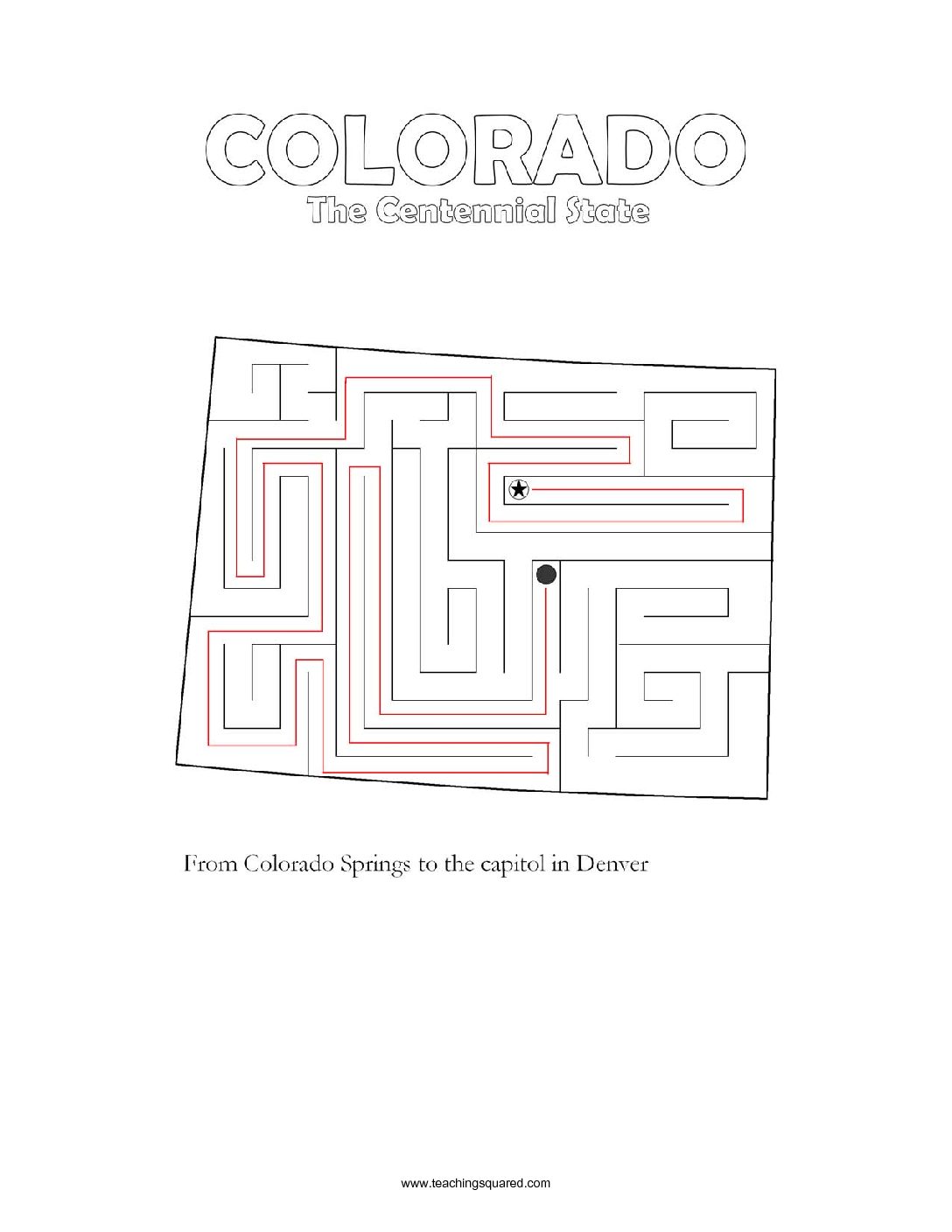Colorado Maze game top worksheets