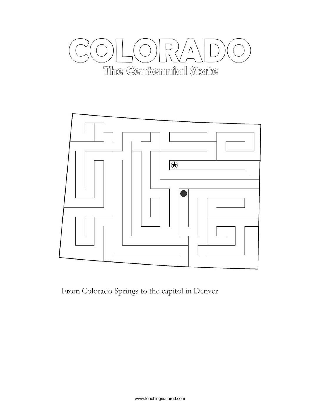 fun Colorado maze game top worksheets