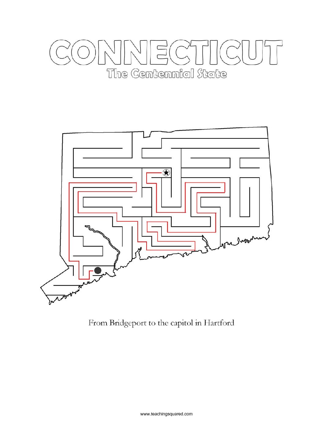 Connecticut Maze game top worksheets