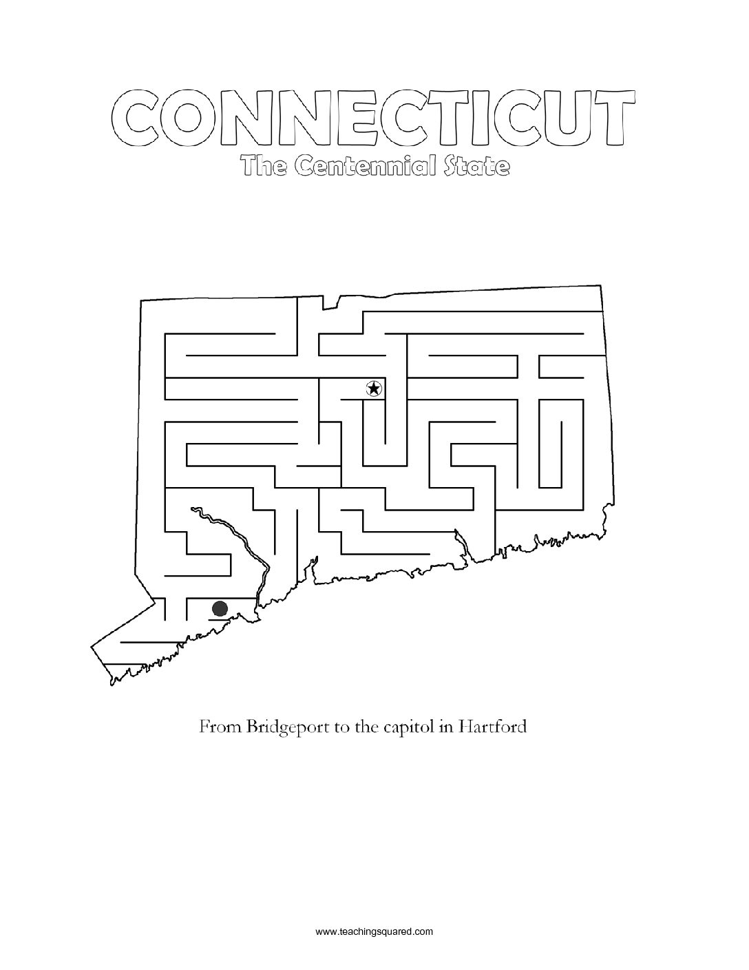 fun Connecticut maze game top worksheets