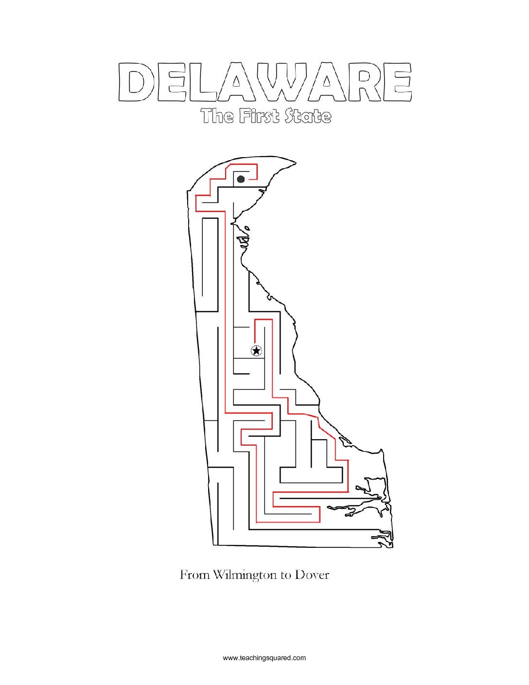 Delaware Maze game top worksheets