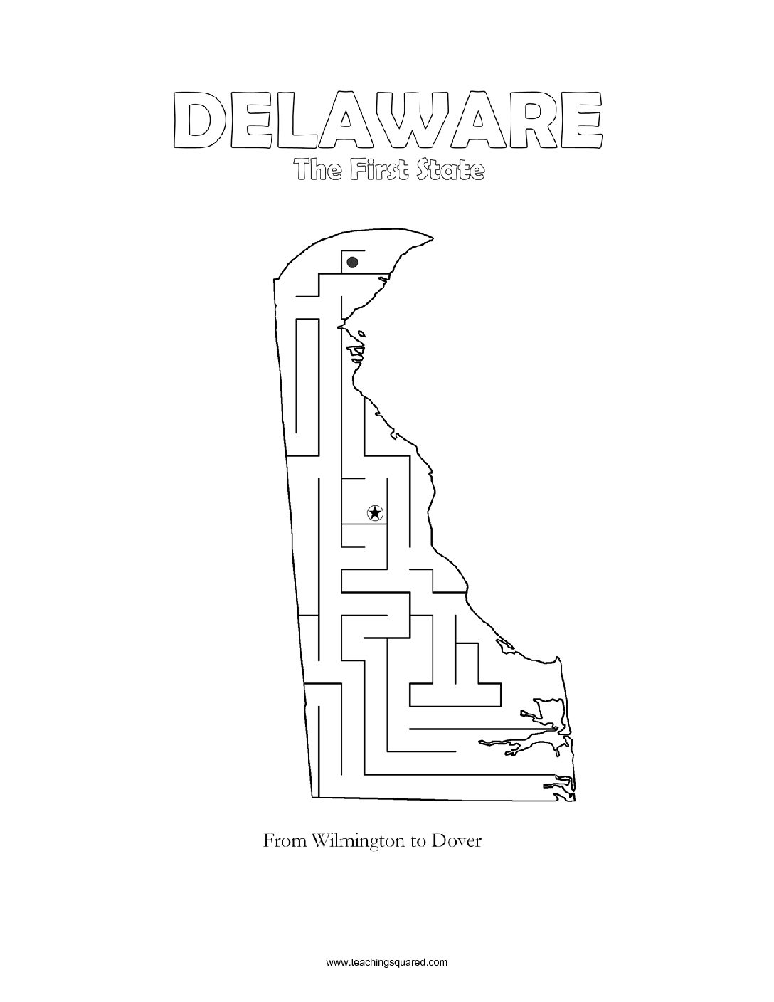 Delaware Maze game top worksheets
