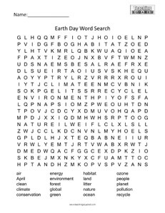 Earth Day- Holiday Word Search Puzzles