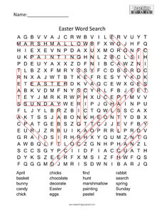 Easter- Holiday Word Search