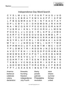 Independence Day- Holiday Word Search Puzzles