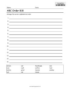 ABC Order Alphabetical Order and practice