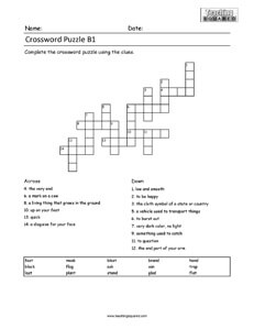 Spelling Crossword Puzzle practice
