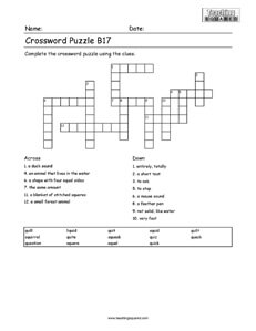 Crossword Puzzle- Spelling B
