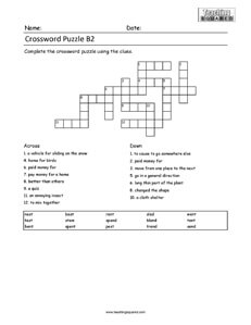 Spelling Crossword Puzzle practice