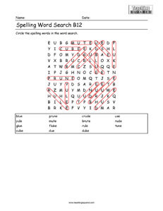 Word Search- Spelling Practice B12
