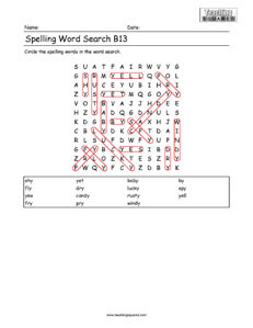 Word Search- Spelling Practice B13