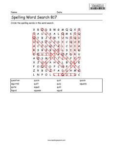 Word Search- Spelling Practice B17
