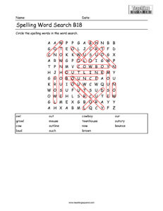 Word Search- Spelling Practice B18